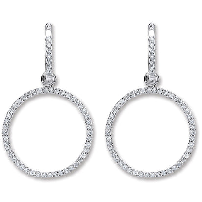 18ct White Gold 0.55ct Diamond Drop Earrings