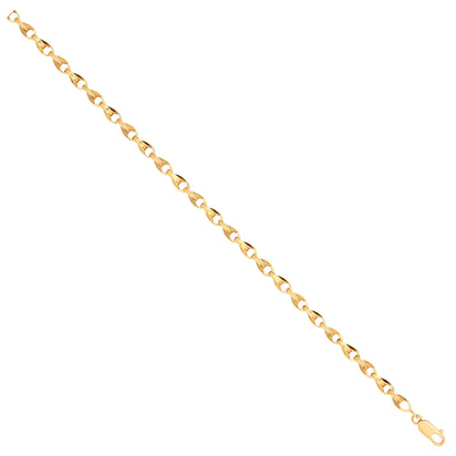 Yellow Gold Plain and Engraved 5.0mm Tulip Chain