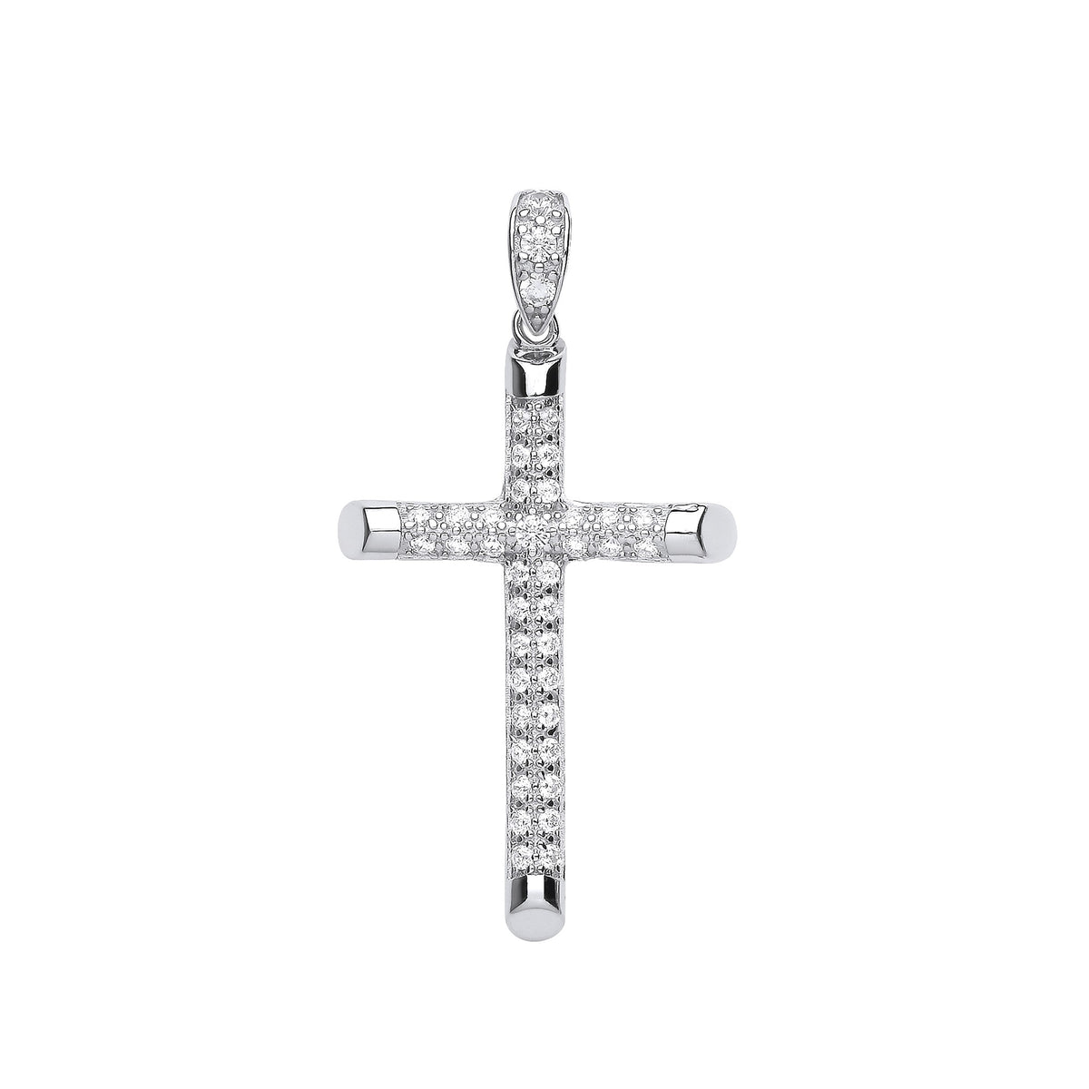 Silver Large CZ Cross