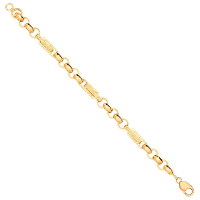 Yellow Gold Gypsy Link Belcher Gents Bracelet