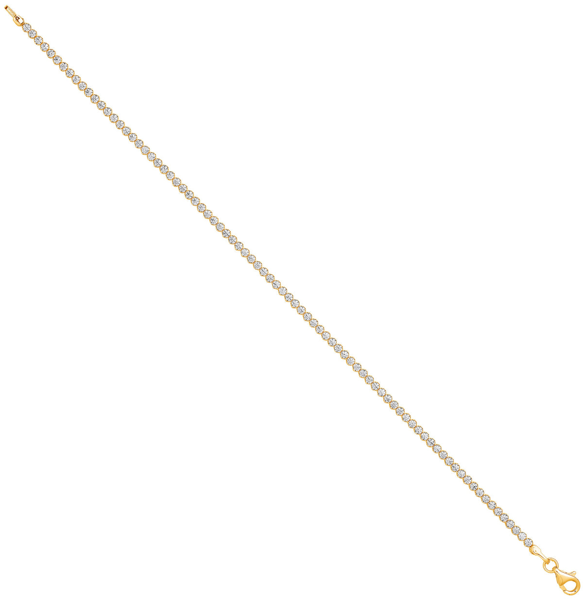 Yellow Gold Round CZ Ladies Tennis Bracelet