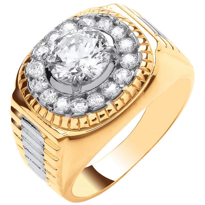 Yellow Gold 8.0mm CZ Fancy Ring