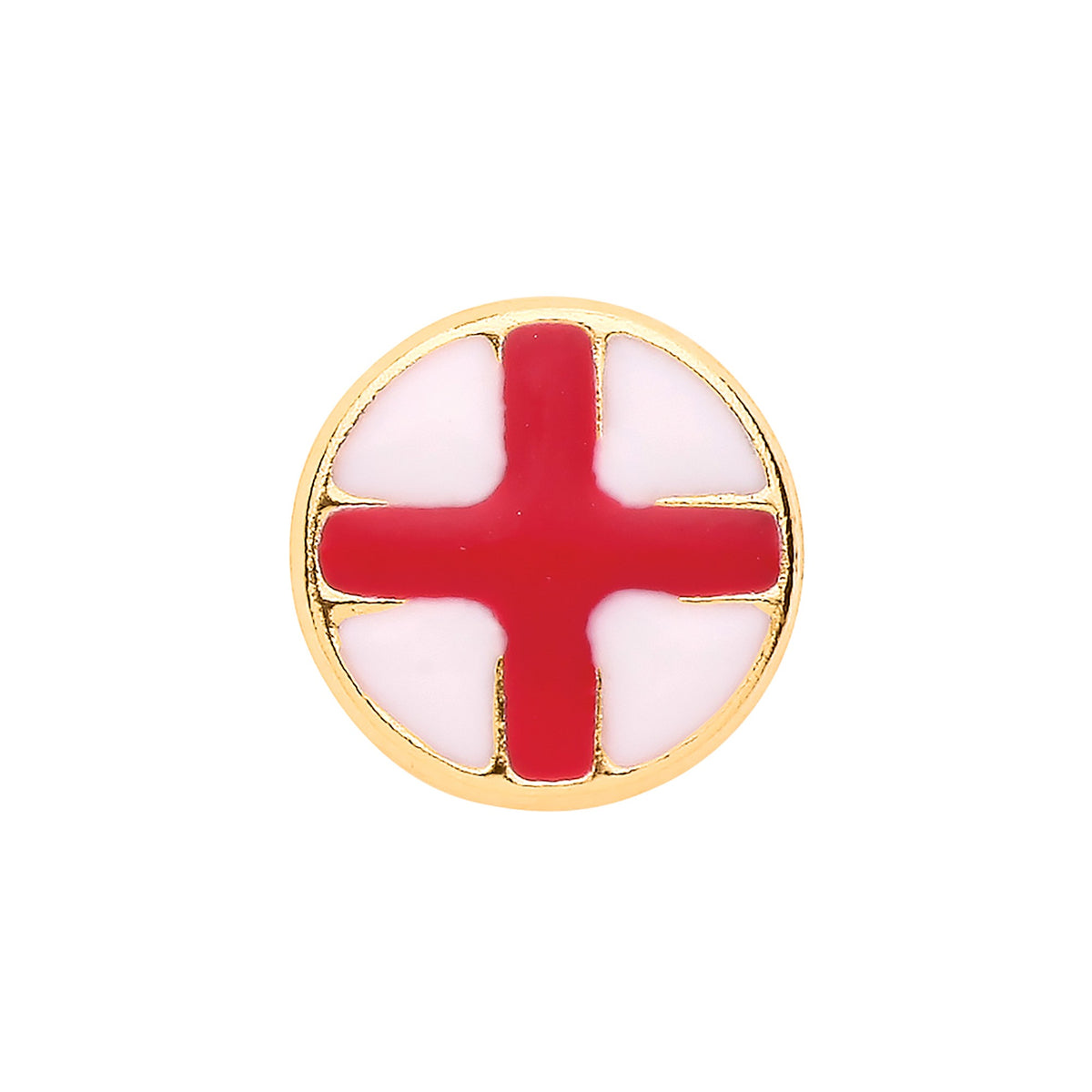 9ct Yellow Gold England Flag, St. Georges Cross Men&#39;s Earring