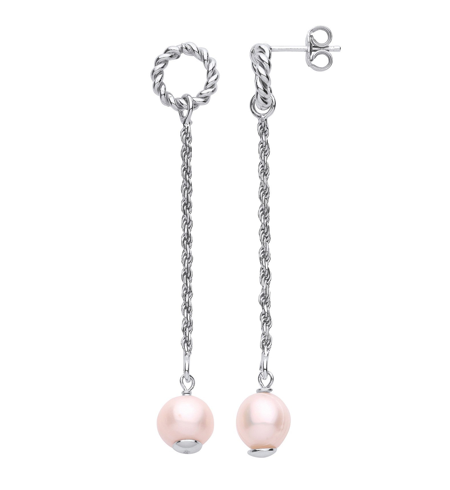 Silver W/Pearl Drop Earrings