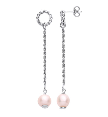Silver W/Pearl Drop Earrings