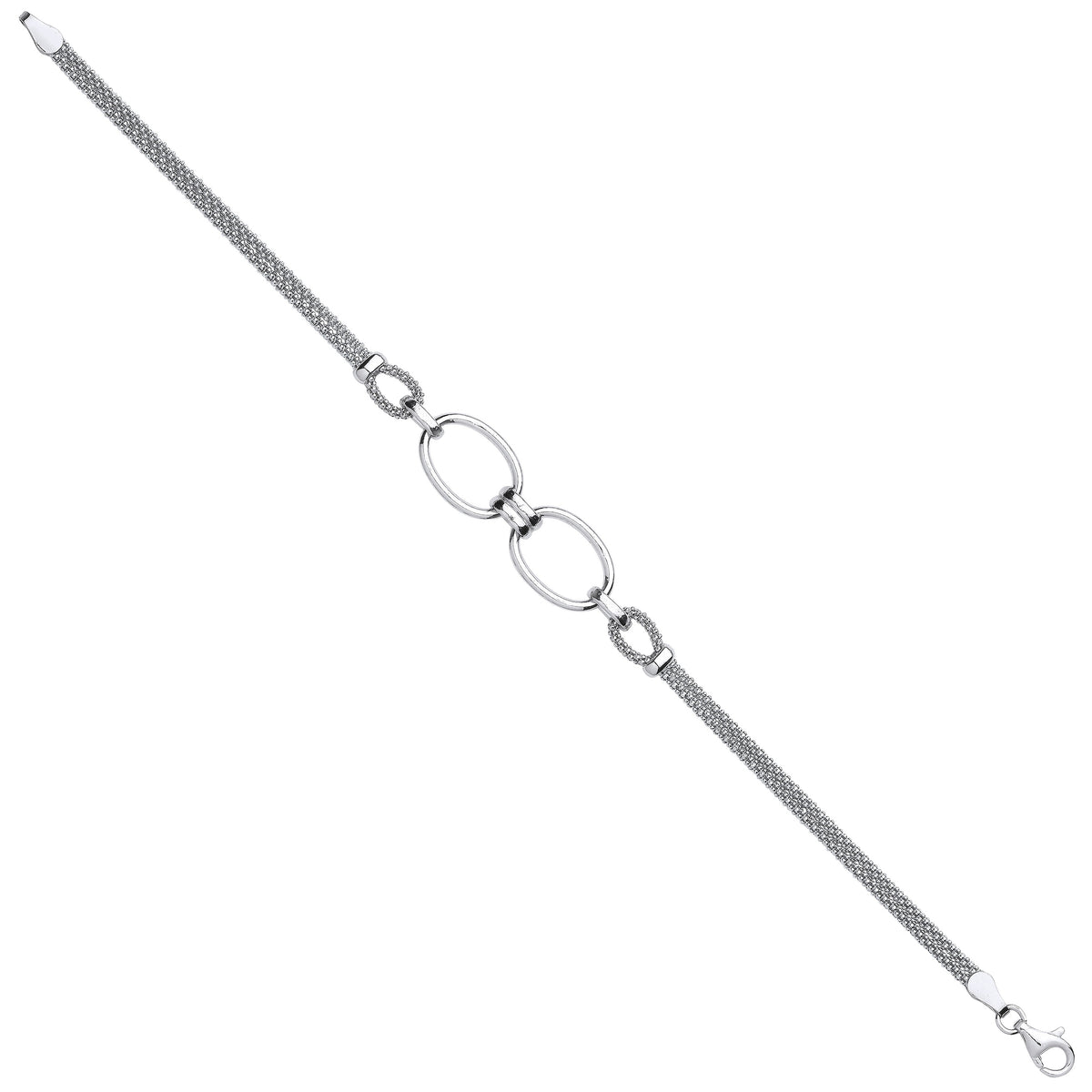 Silver oval circles bracelet