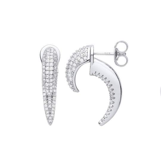 Silver CZ Talon Earrings