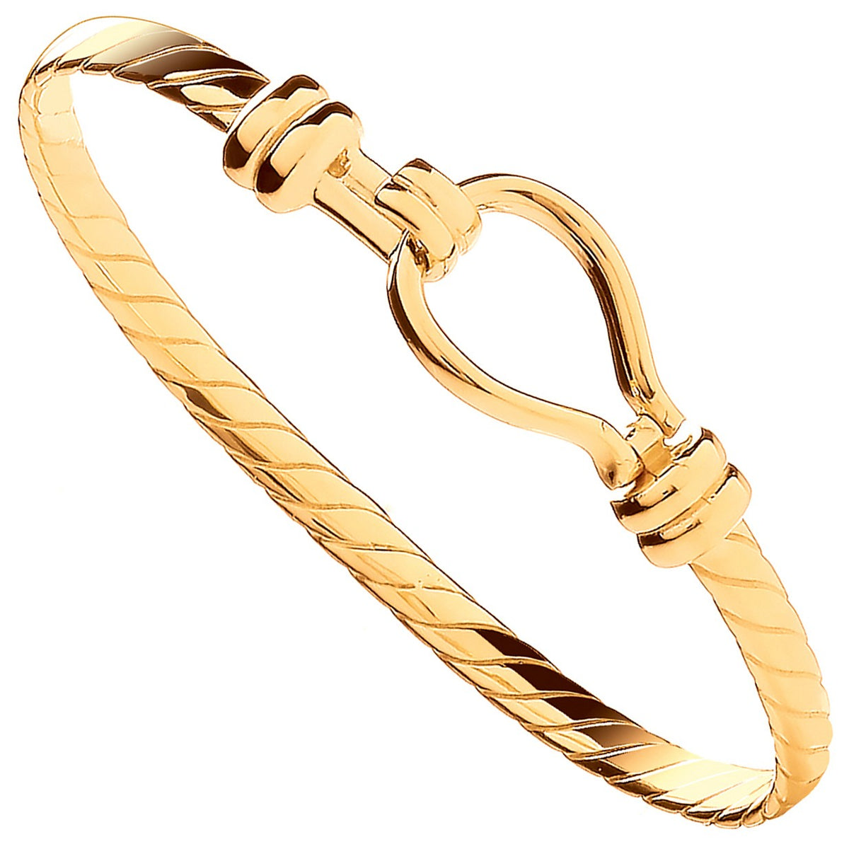 Yellow Gold Hook Kids 4mm Bangle