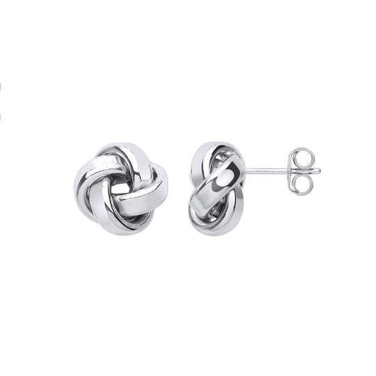 Silver 3mm Knot Stud Earrings
