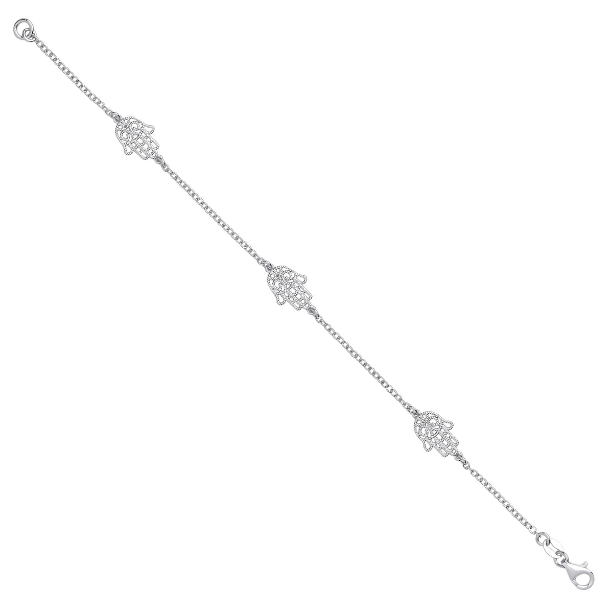 Silver Hamsa Hand Ladies Bracelet