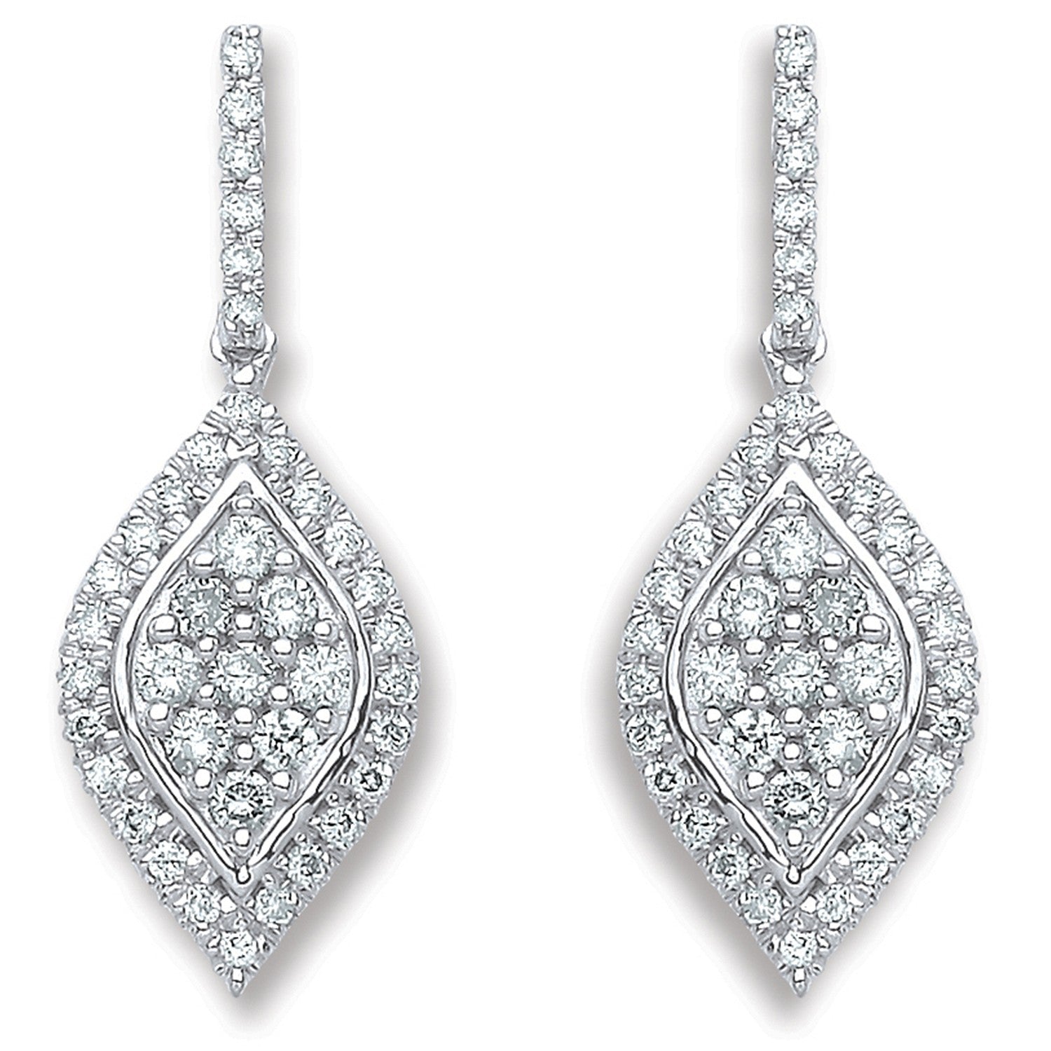 18ct White Gold 0.50ct Diamond Drop Earrings