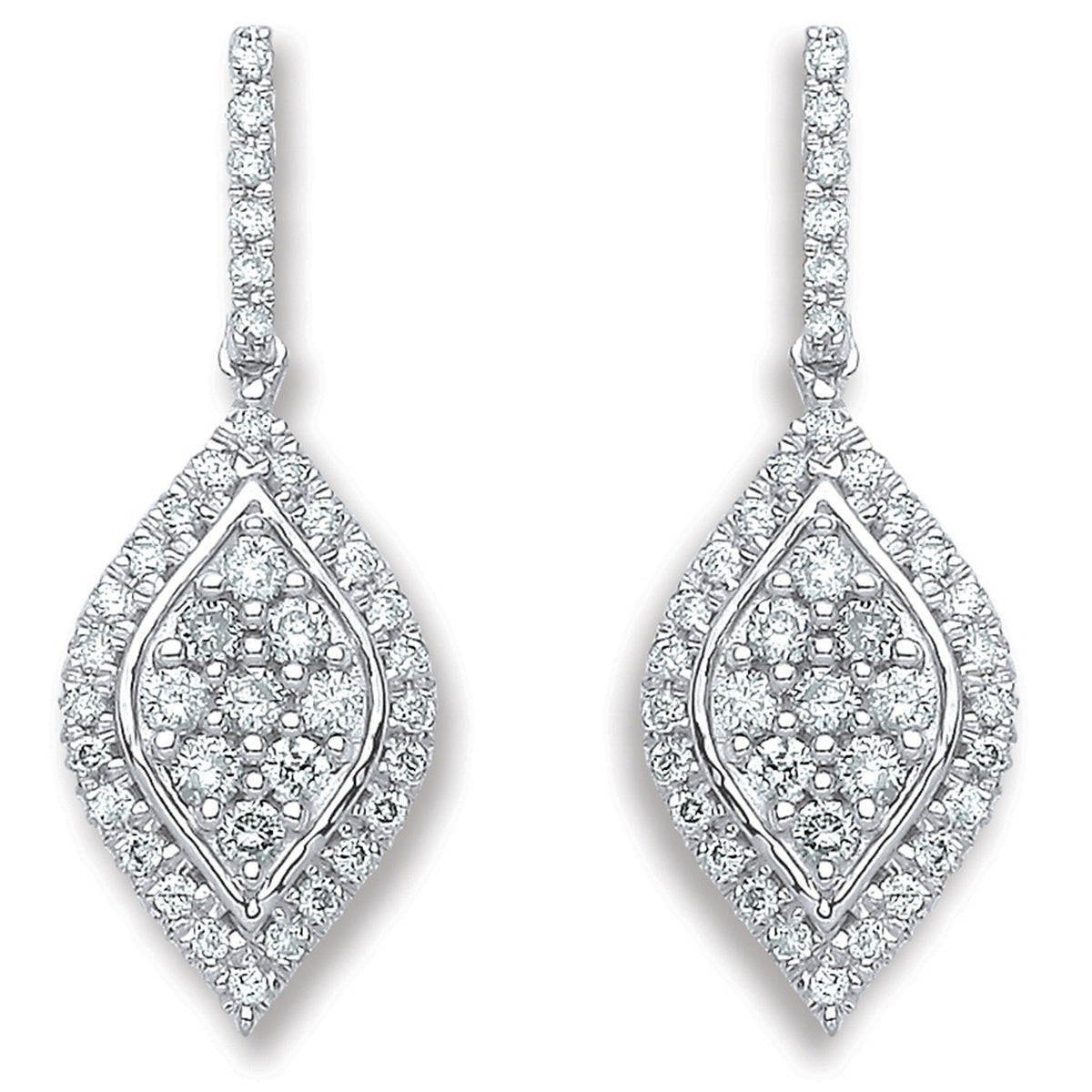 18ct White Gold 0.50ct Diamond Drop Earrings