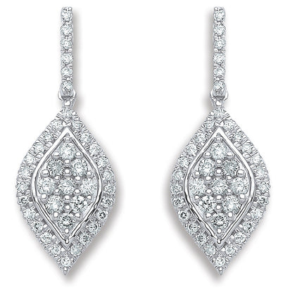 18ct White Gold 0.50ct Diamond Drop Earrings