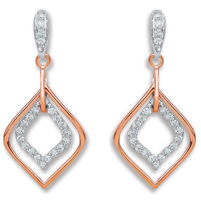 18ct Rose Gold 0.30ct Diamond Drop Earrings