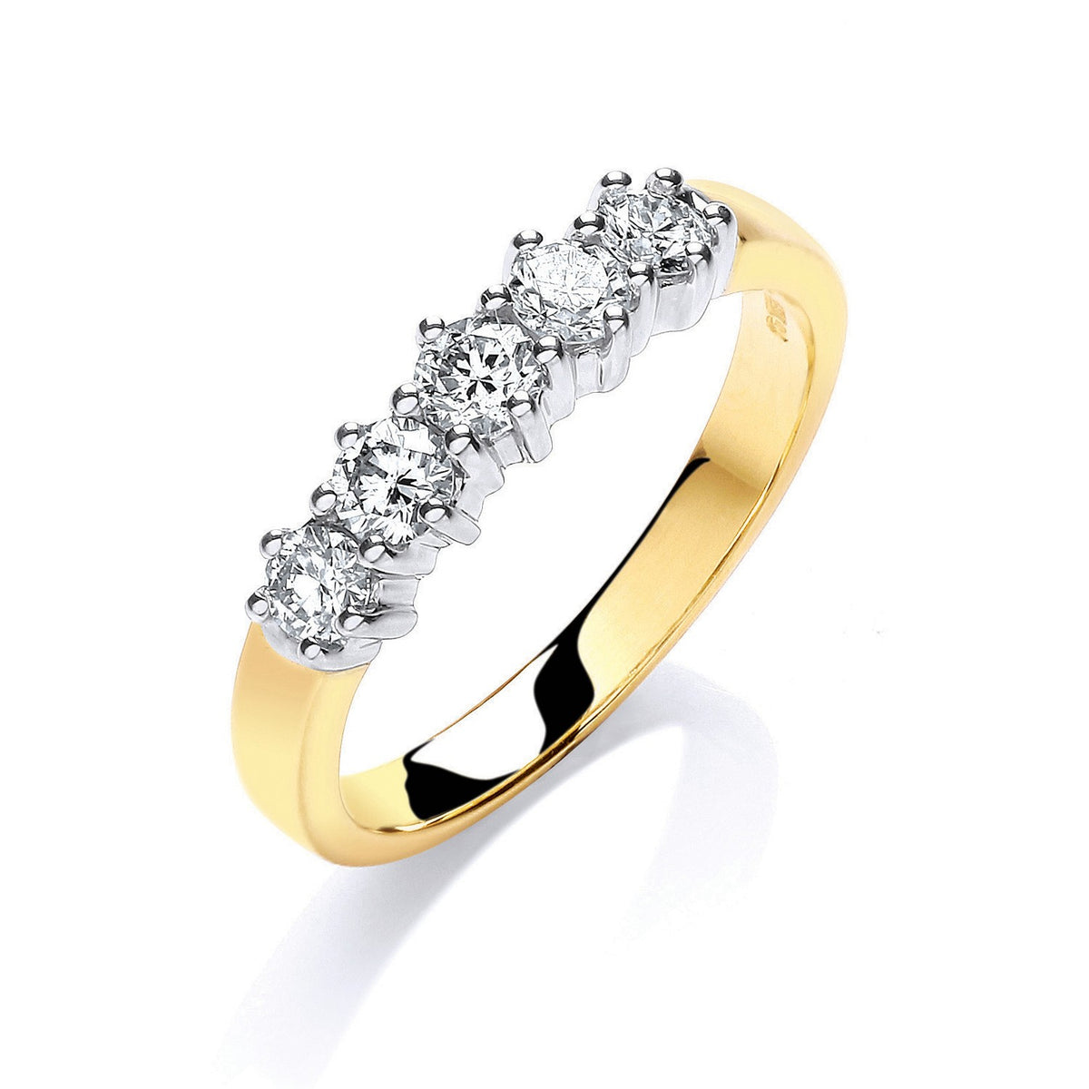 9ct Yellow Gold 0.50ct 5 Stone Diamond Eternity Ring