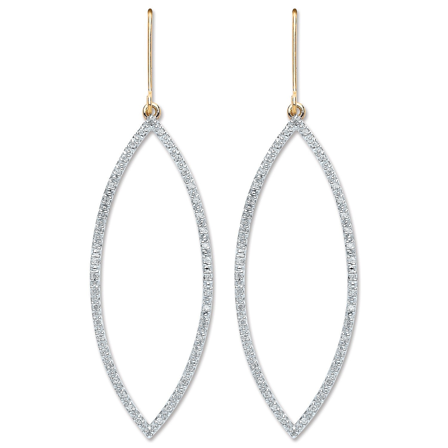 9ct Yellow Gold 0.30ct Dia Drop Earrings