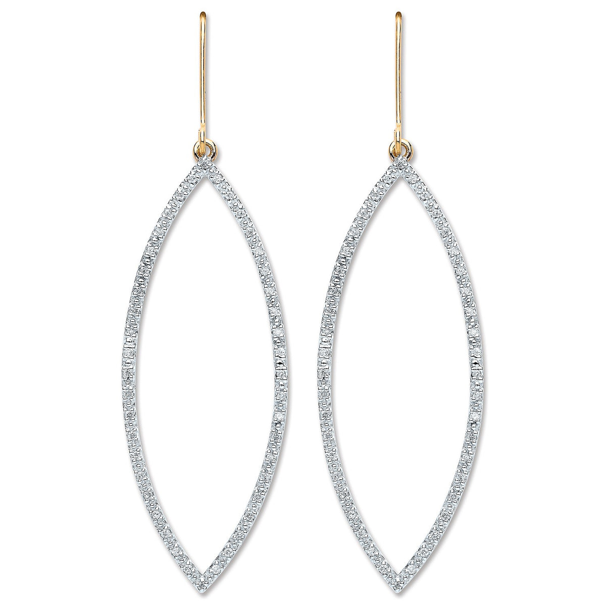 9ct Yellow Gold 0.30ct Dia Drop Earrings