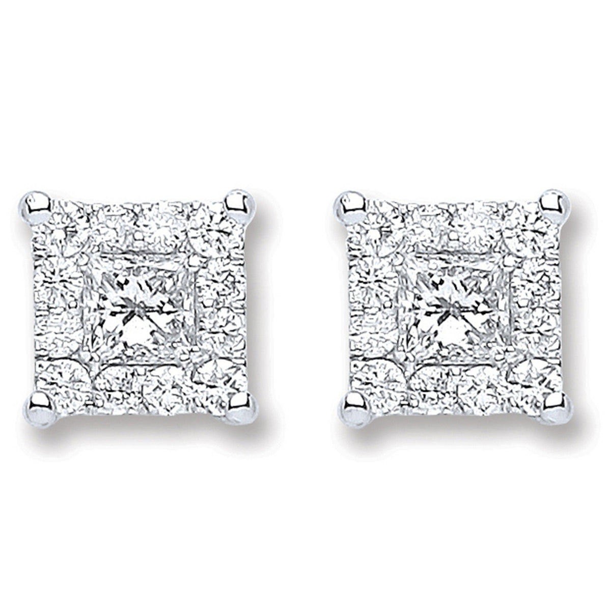 18ct White Gold 0.50ct Dia Stud Earrings