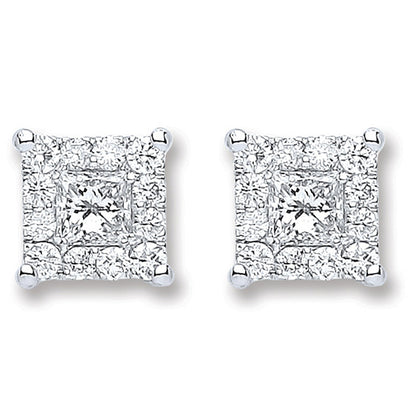 18ct White Gold 0.50ct Dia Stud Earrings
