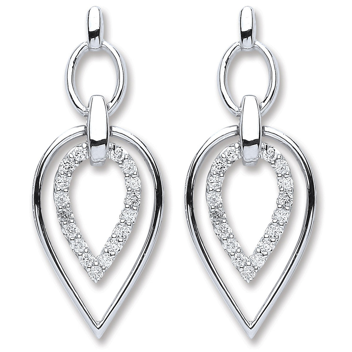 9ct White Gold 0.25ct Dia Drop Earrings
