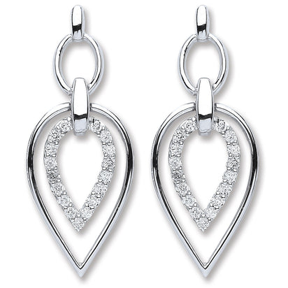 9ct White Gold 0.25ct Dia Drop Earrings