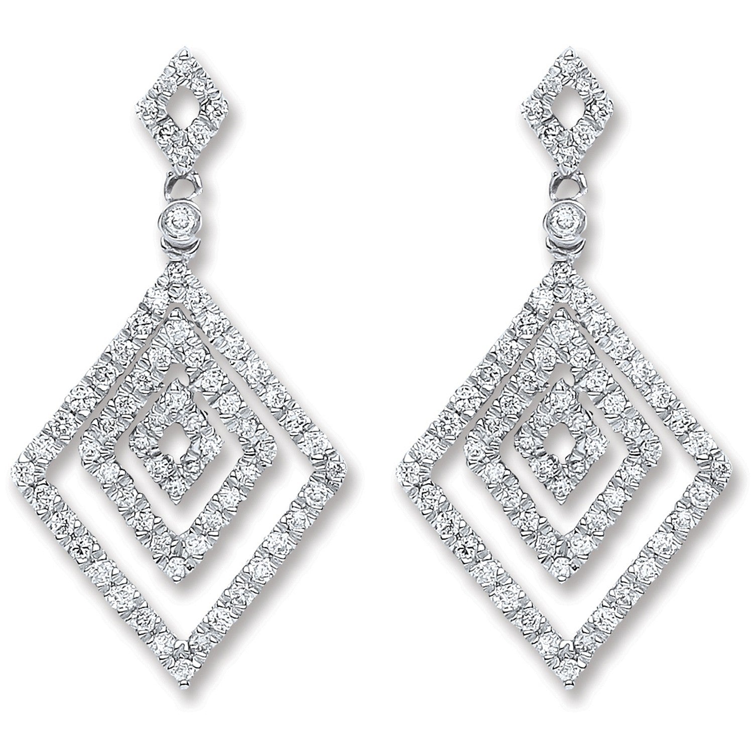 18ct White Gold 0.50ct Dia Drop Earrings