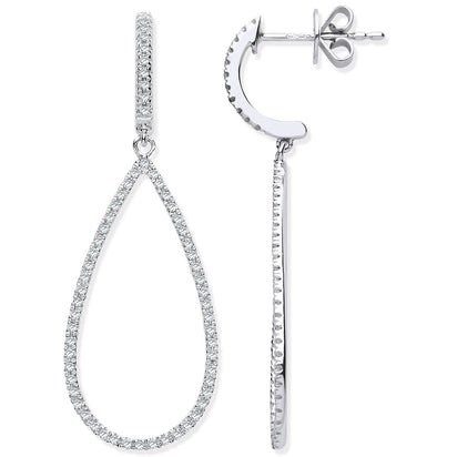 9ct White Gold 0.35ct Diamond Drop Earrings