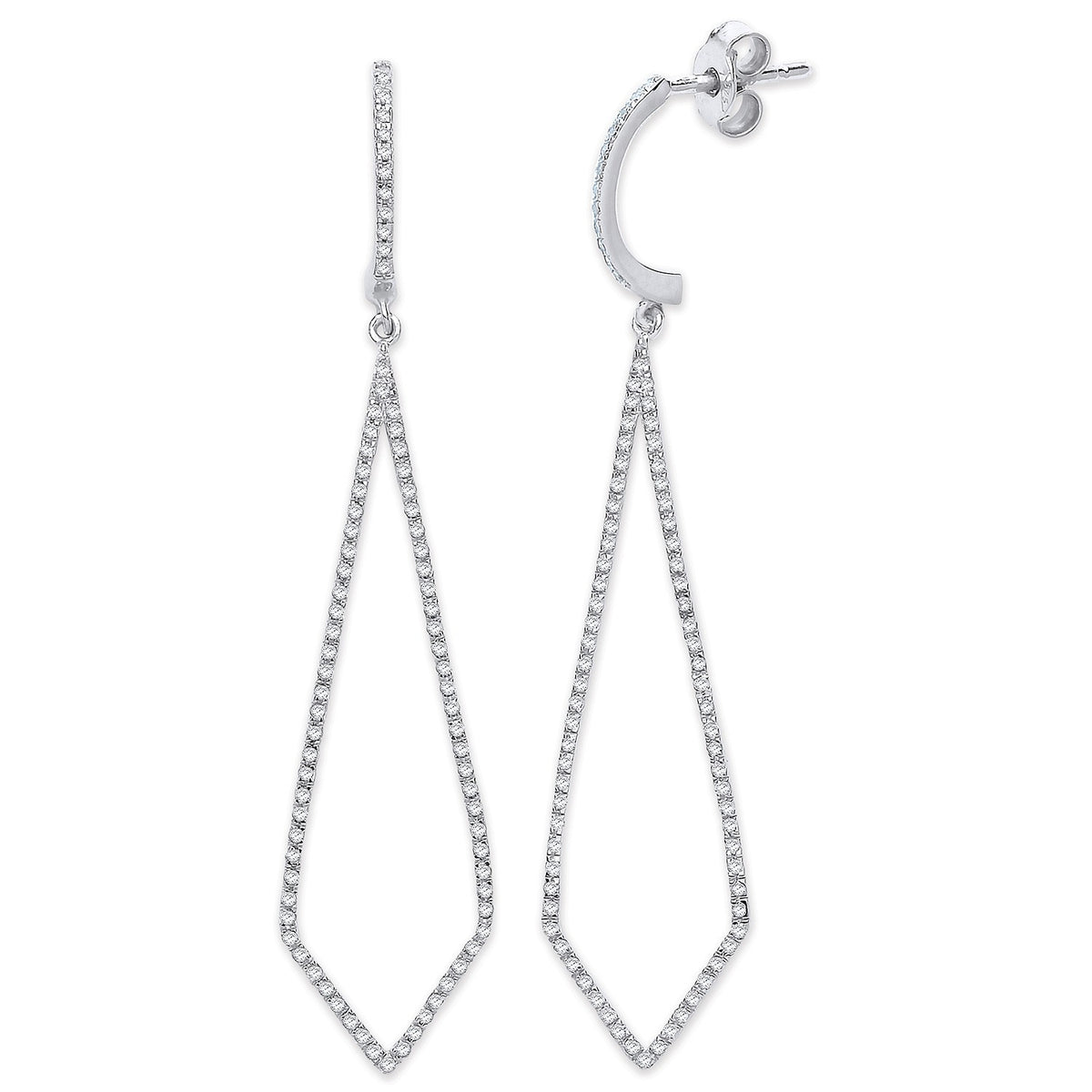 9ct White Gold 0.40ct Diamond Drop Earrings