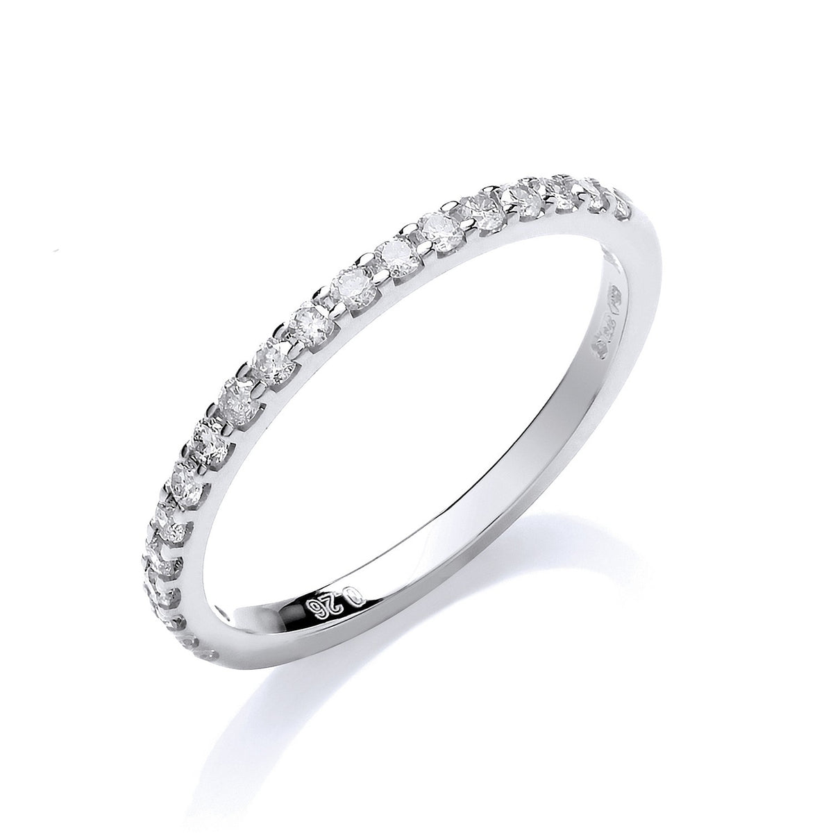 9ct White Gold 0.27ct 50% Set Diamond Half ET Ring