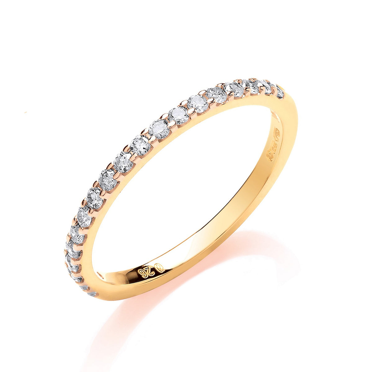 9ct Yellow Gold 0.27ct 50% Set Diamond Half ET Ring