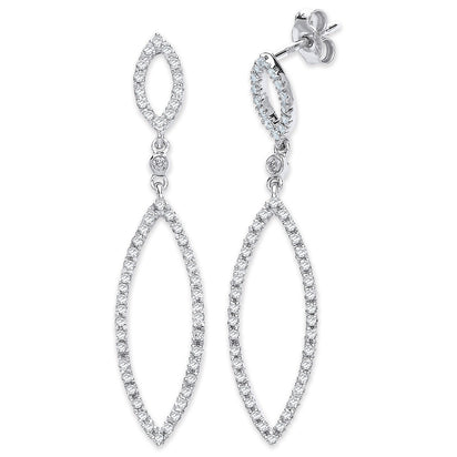 9ct White Gold 0.50ct Dia Drop Earrings