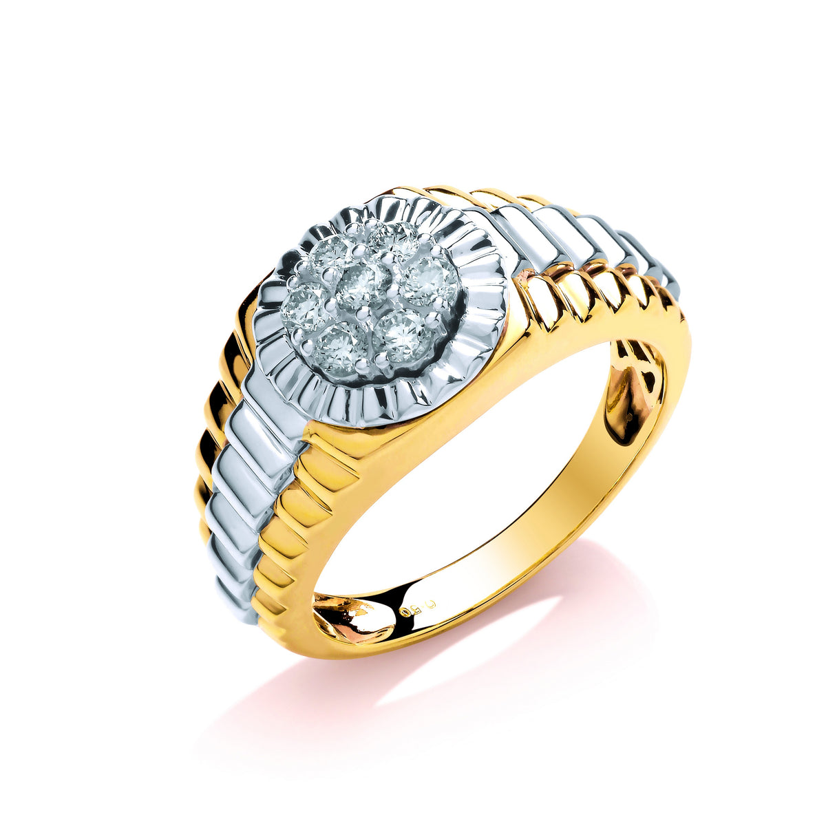 9ct Y/W Gold 0.50ct Two Coulour Diamond Ring