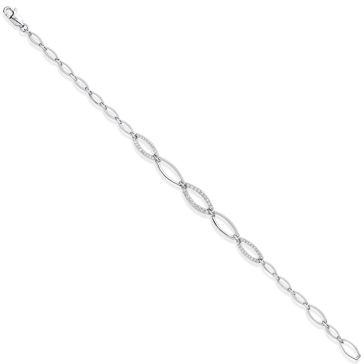 9ct White Gold 0.50ct Diamond Bracelet