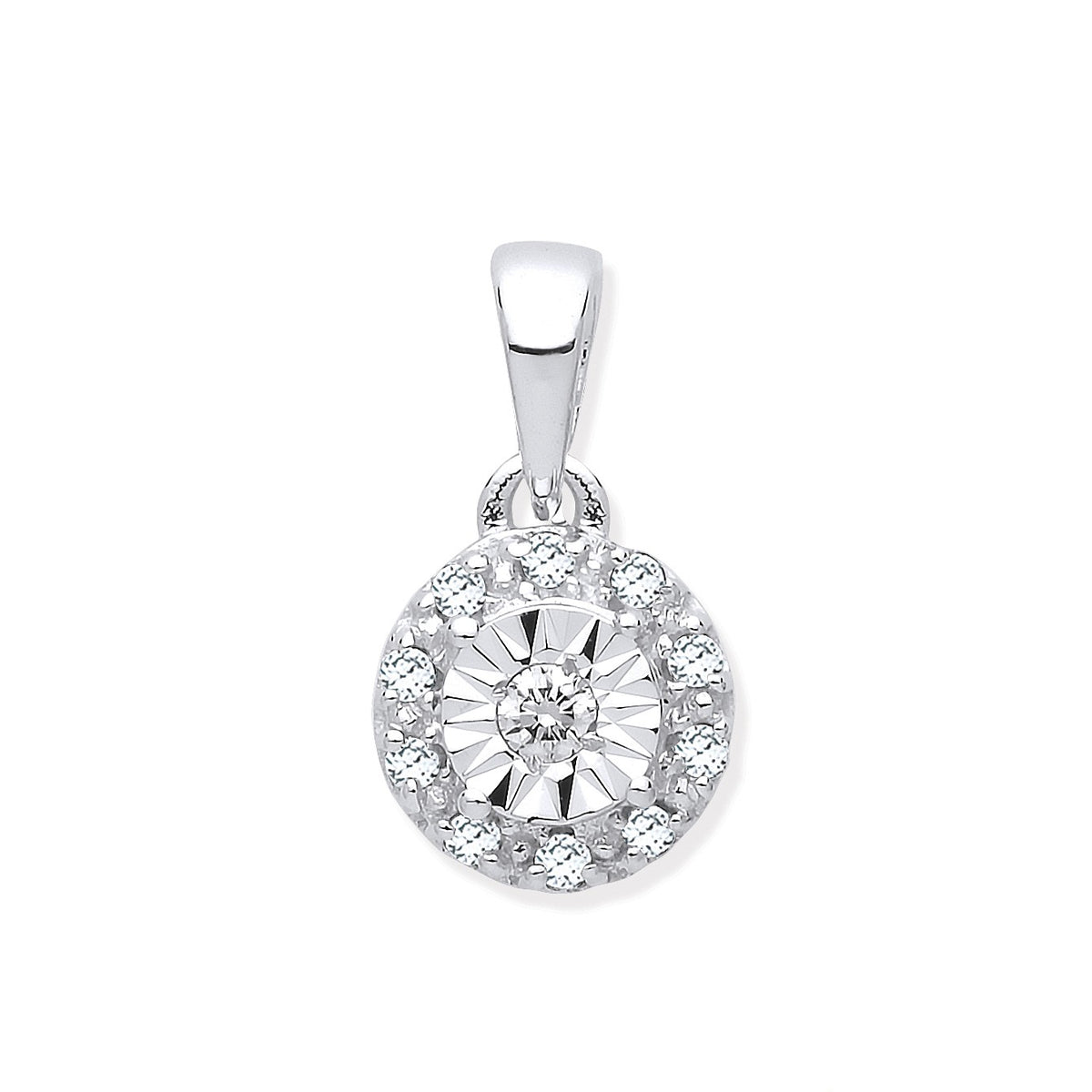 9ct White Gold 0.07ct Diamond Pendant