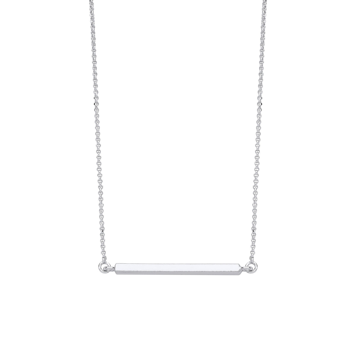 Silver Square Tube Bar Necklace