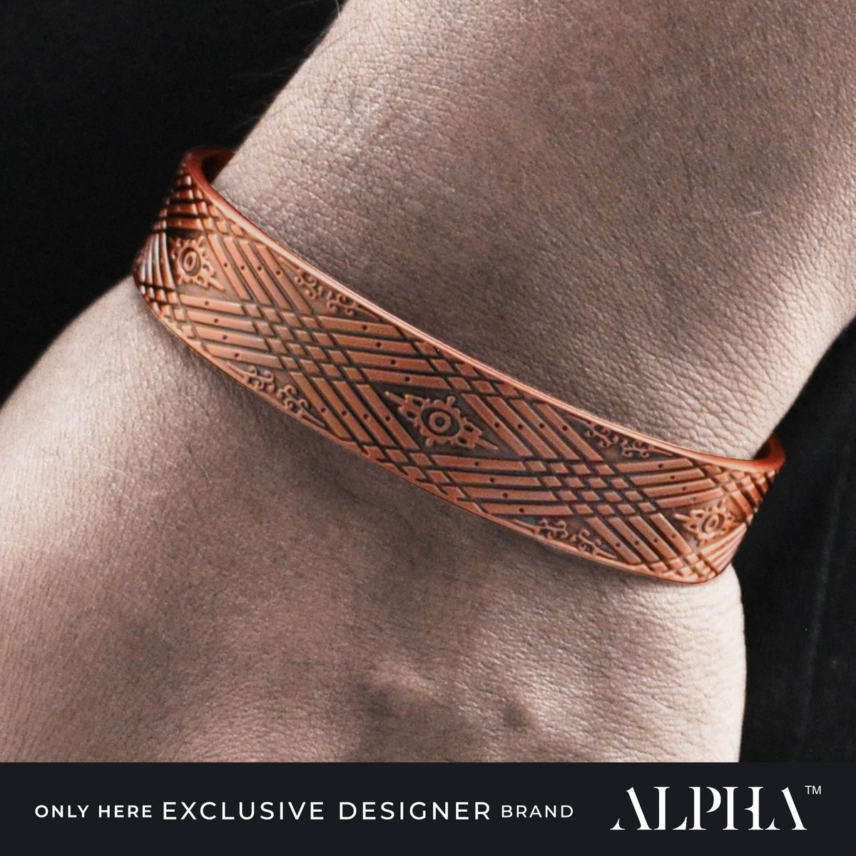 Pure Copper Free Size Cuff Magnetic Bangle Bracelet Kada for Men Women