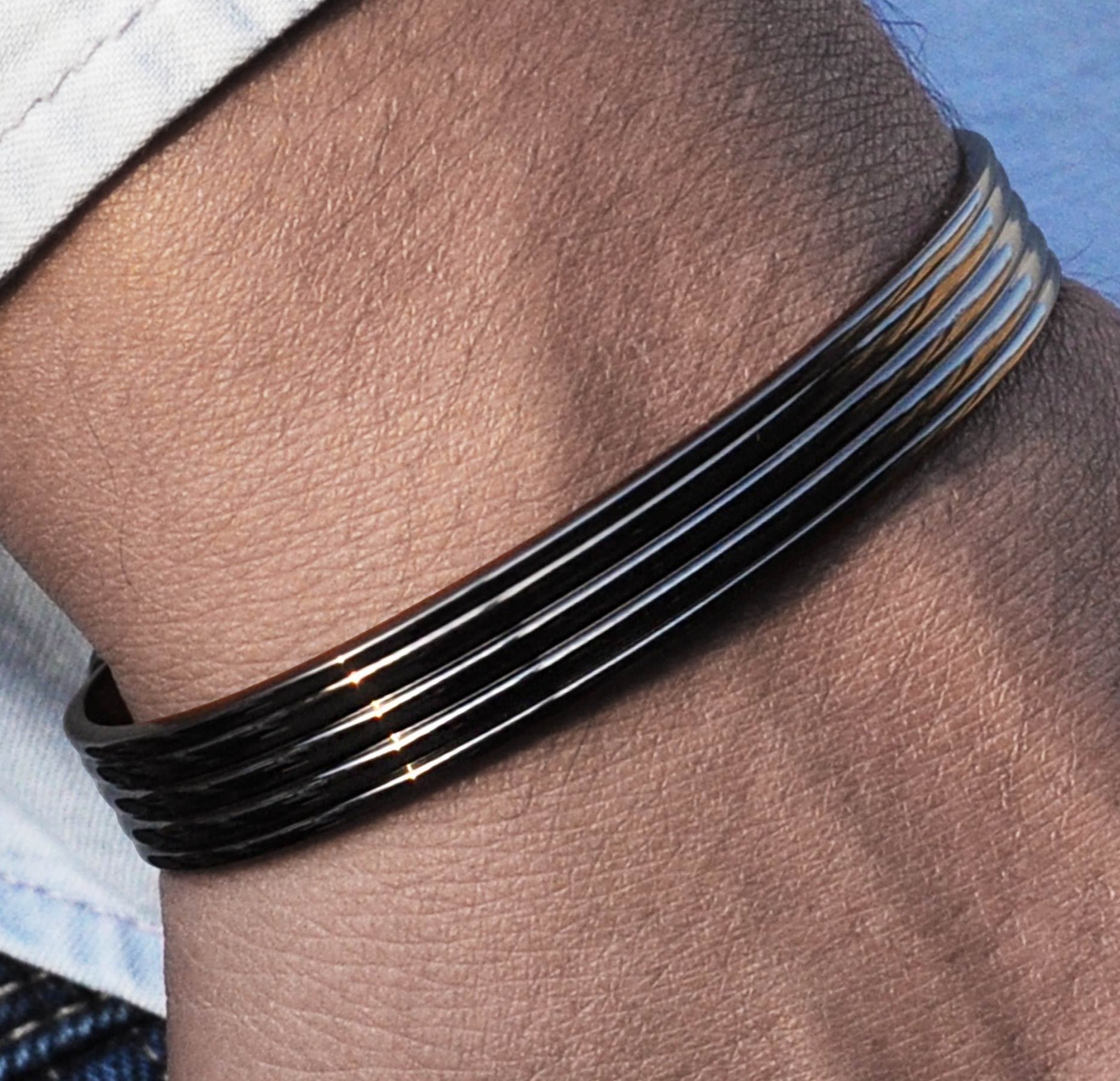 mens black copper bracelet