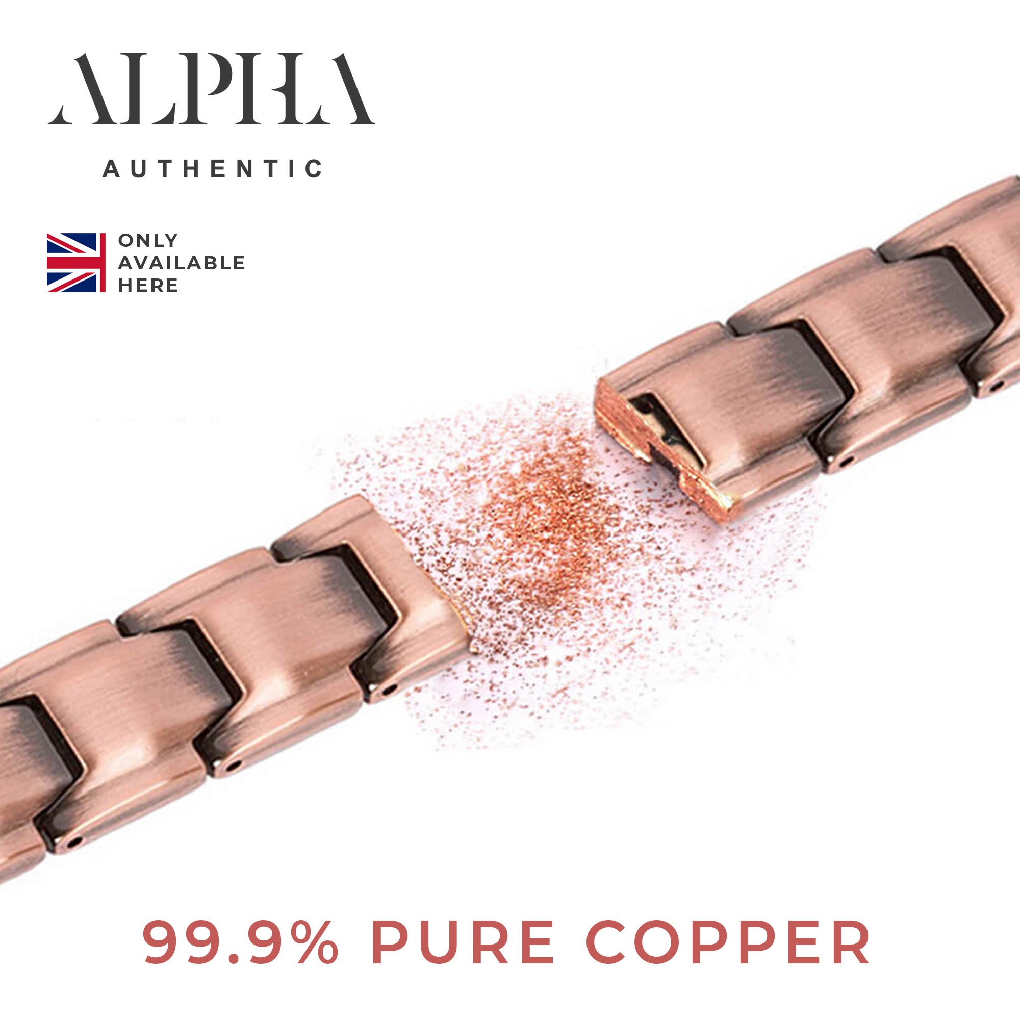 Solid copper bracelet cross section