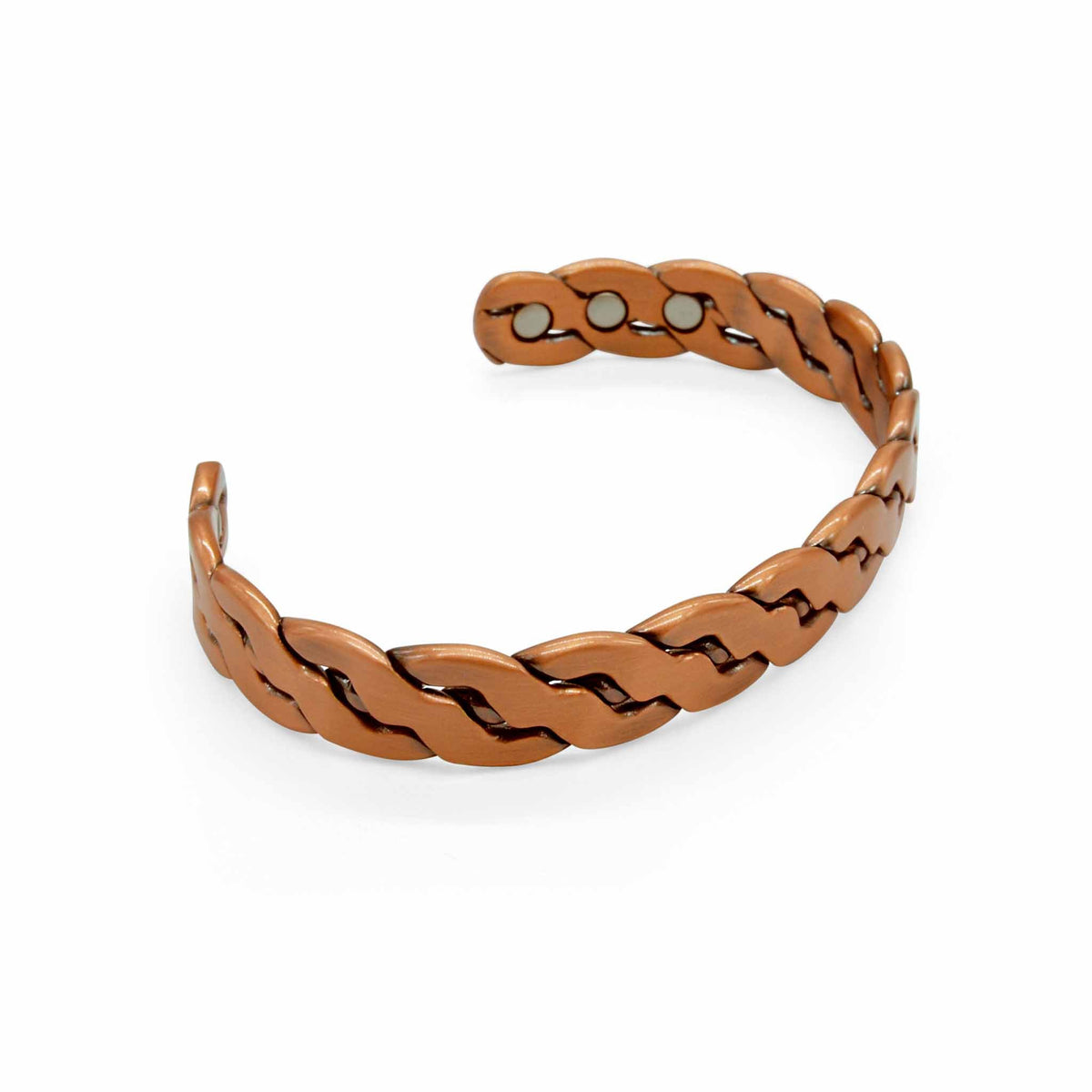 Niles Plaited Magnetic Copper Bangle-DEMI+CO Jewellery