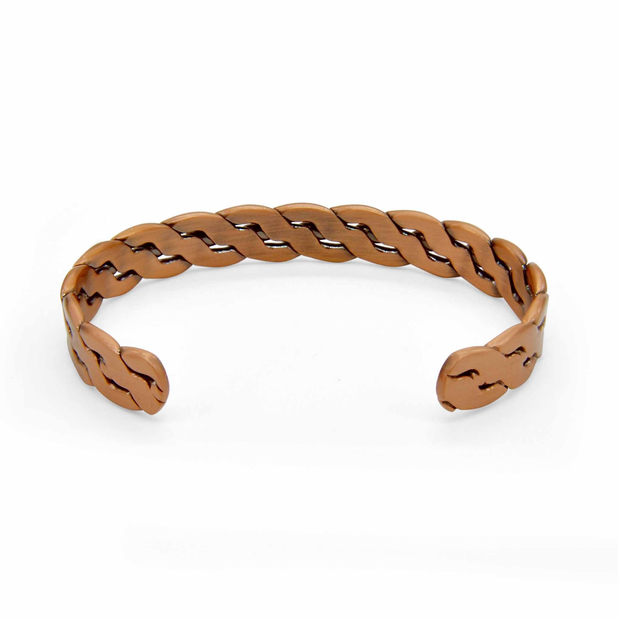 Niles Plaited Magnetic Copper Bangle-DEMI+CO Jewellery