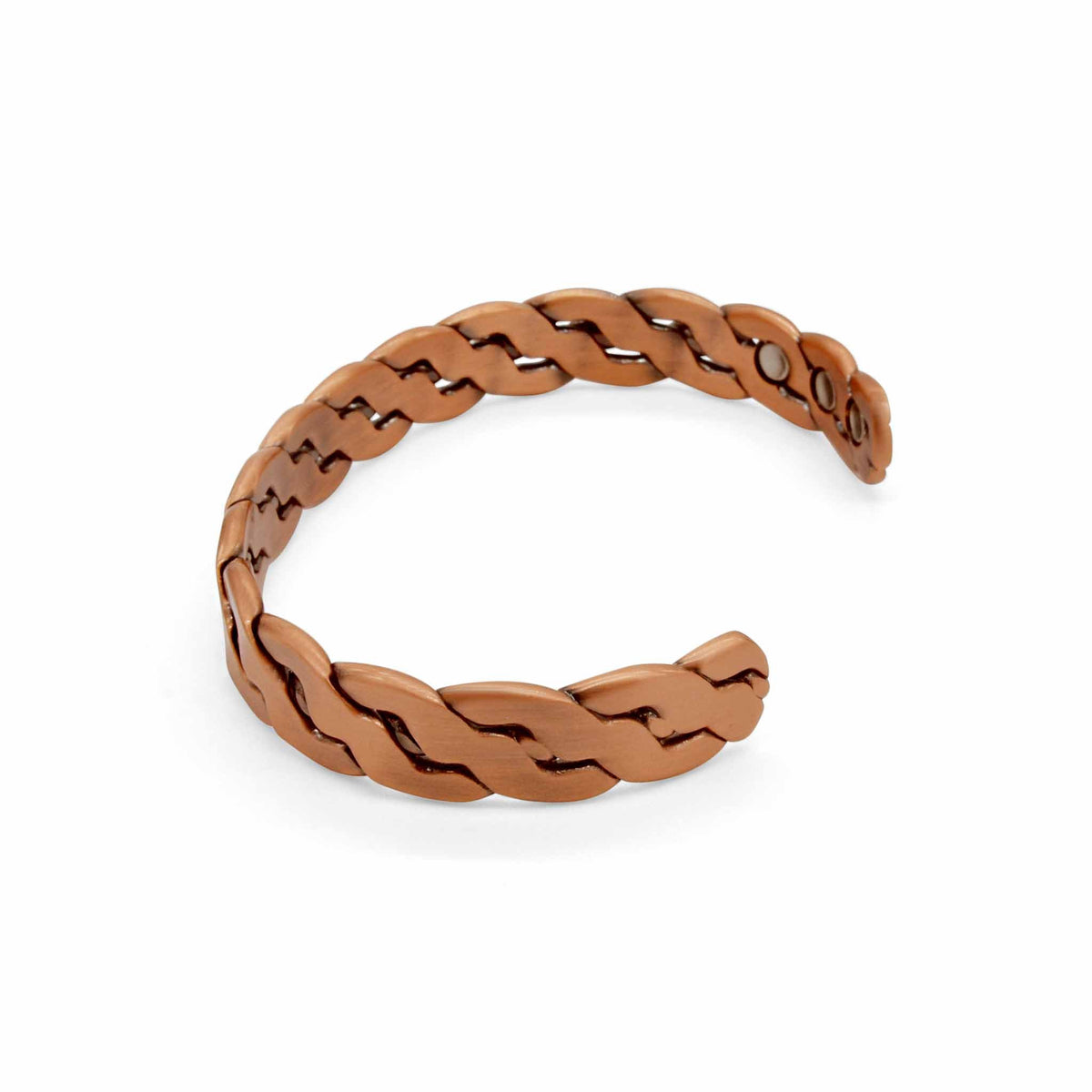 Niles Plaited Magnetic Copper Bangle-DEMI+CO Jewellery
