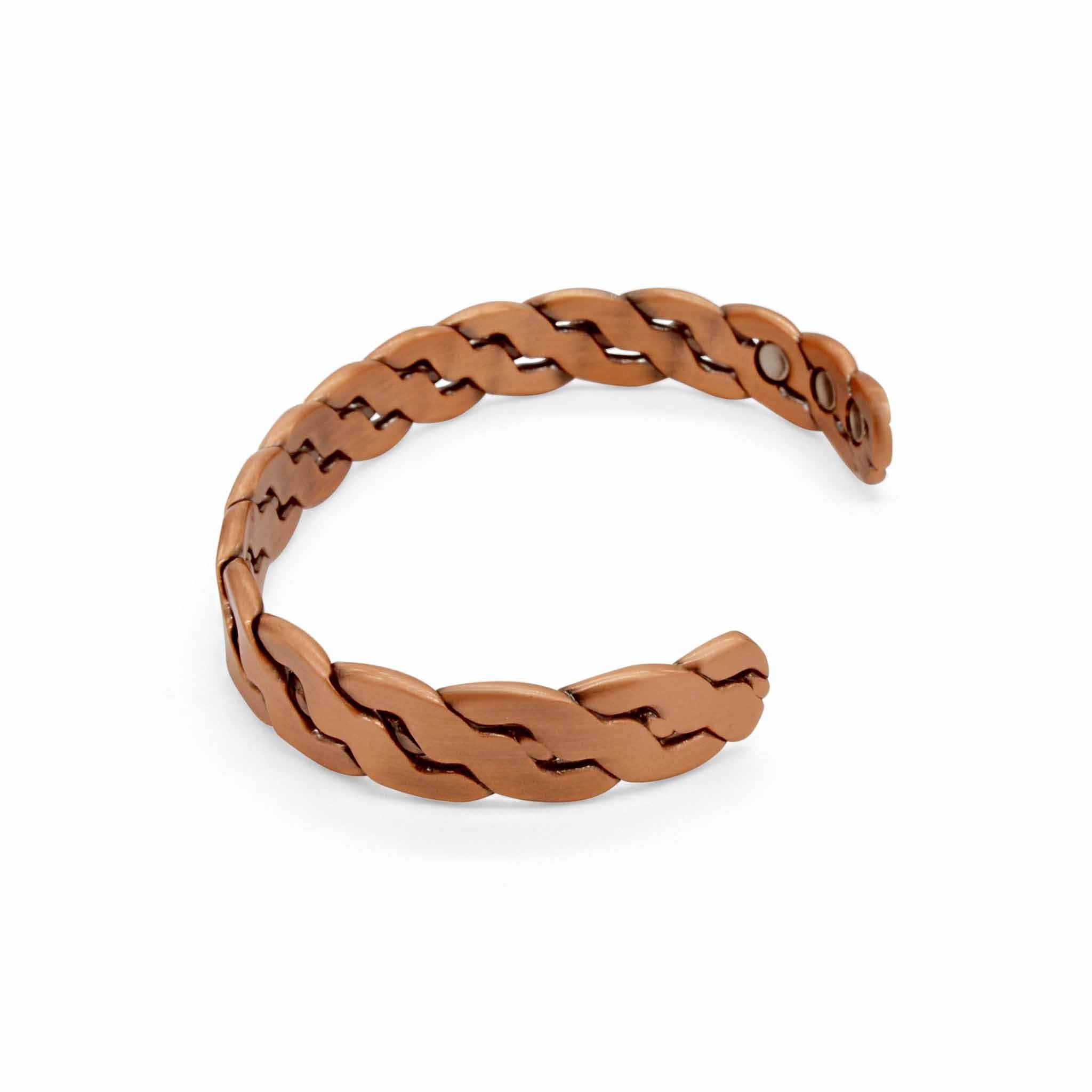 Niles Plaited Magnetic Copper Bangle-DEMI+CO Jewellery