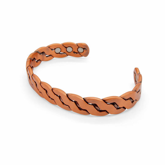 Niles Plaited Magnetic Copper Bangle-DEMI+CO Jewellery