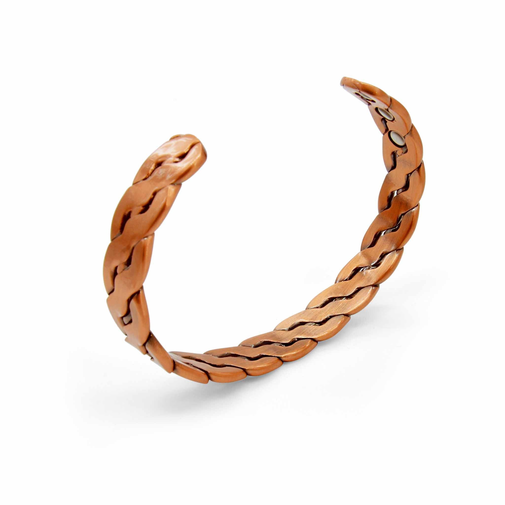 Niles Plaited Magnetic Copper Bangle-DEMI+CO Jewellery