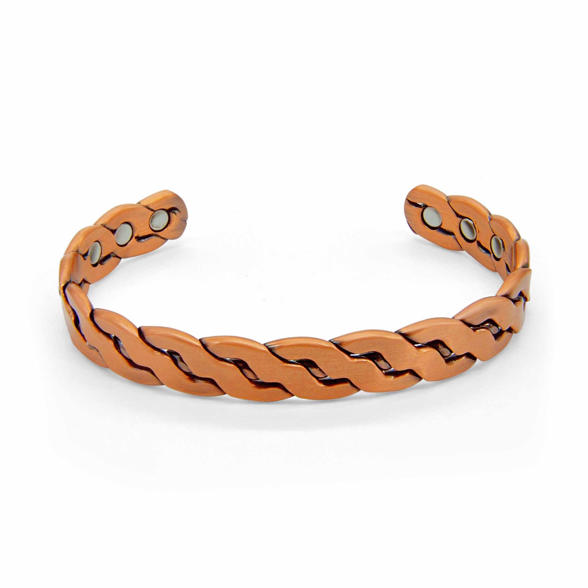 Niles Plaited Magnetic Copper Bangle-DEMI+CO Jewellery