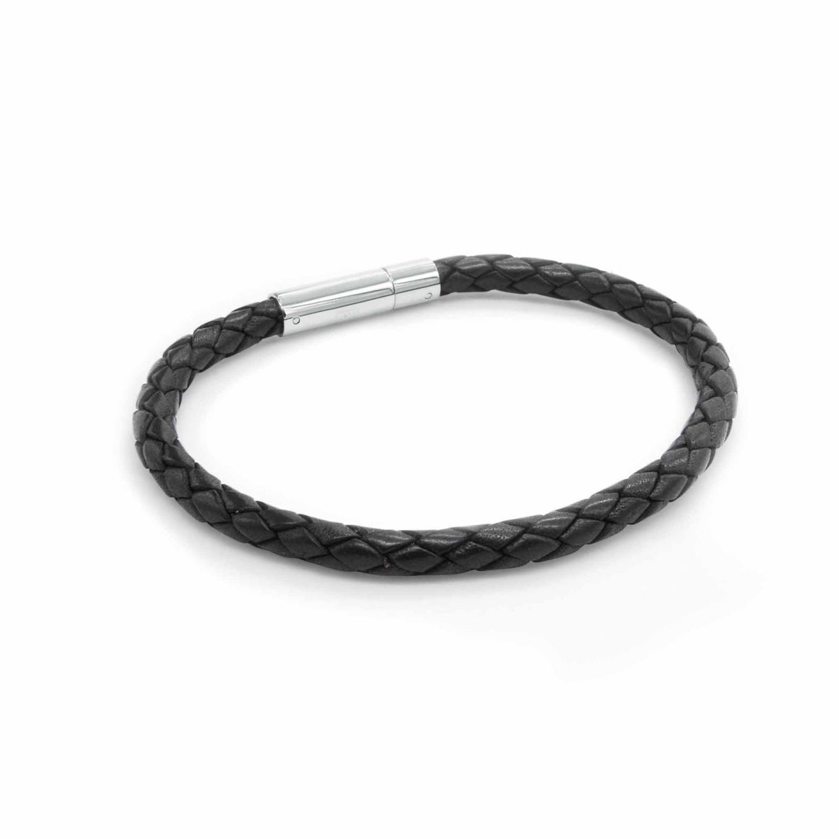 Oxford black leather plaited bracelet-DEMI+CO Jewellery