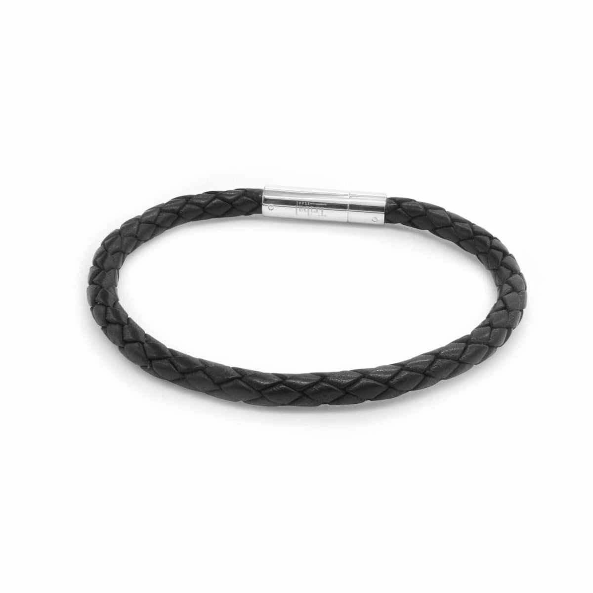 Oxford black leather plaited bracelet-DEMI+CO Jewellery