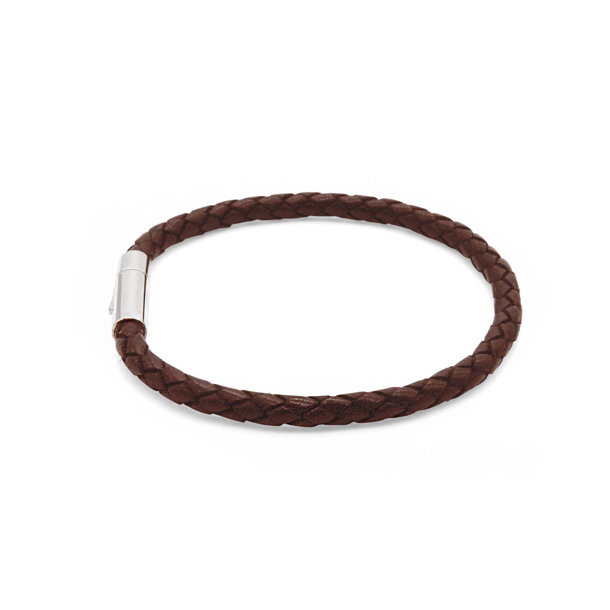 Oxford brown leather braided bracelet-DEMI+CO Jewellery