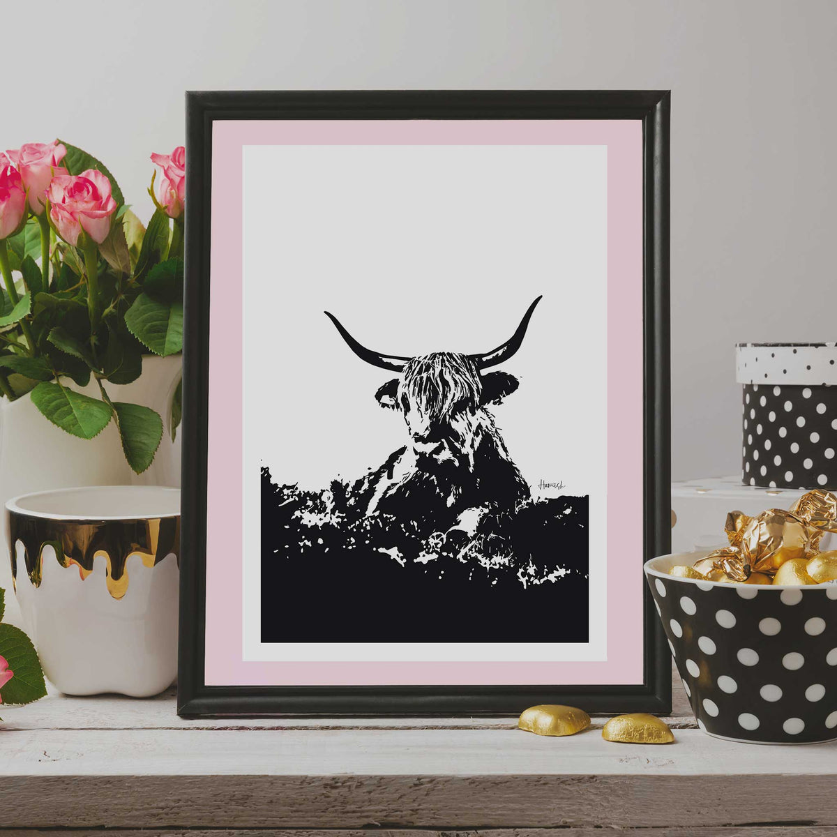 highland cow art print