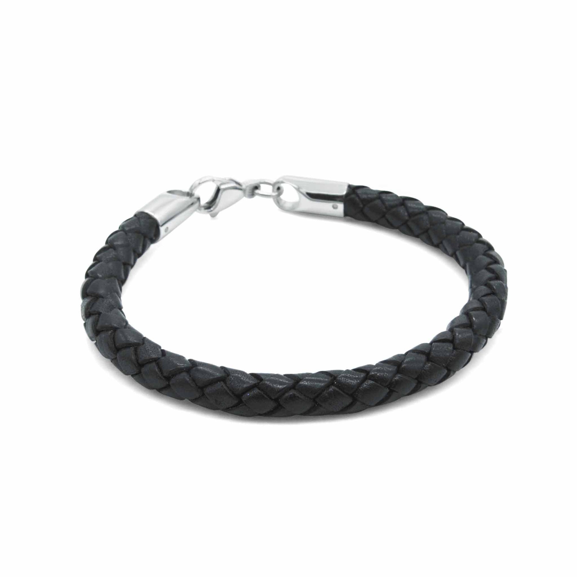 Preppy black leather bracelet-DEMI+CO Jewellery